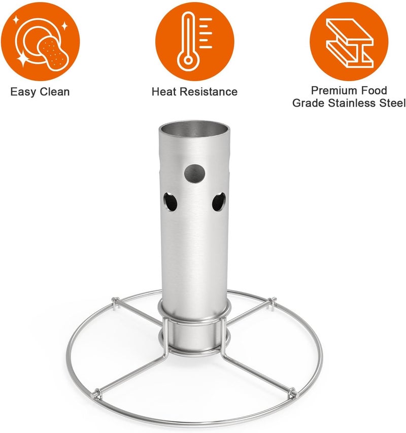 DELSbbq Turkey Fryer Flavor Infuser Stand for Char-Broil Big Easy Oil-Less, Stainless Steel Turkey Chicken Fryer for Deep Fry Pot/Grill BBQ, Beer Can Chicken Holder for Charbroil 4897766R06 - Image 4